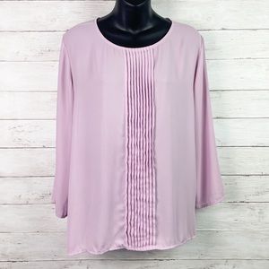 Ann Taylor Lilac Quarter Sleeve Blouse